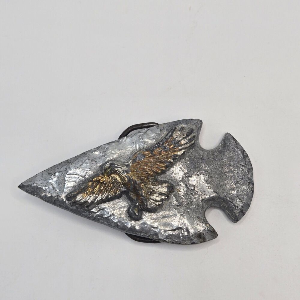 Vintage Belt Buckle Eagle Arrowhead Great American Products Brass/Pewter FREE SH